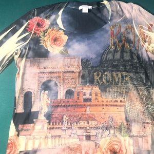 Italian inspired designed rhinestone shirt!!
